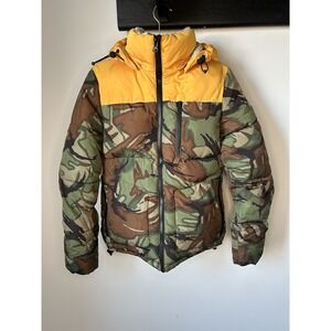 Superdry Camo Puffer Coat Men's Small "Mountain Squad" Jacket Sherpa Collar